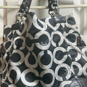 Black and White Coach Tote